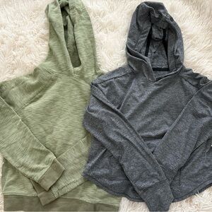Cat & Jack Olive Ribbed Pullover and All In Motion Hoodie